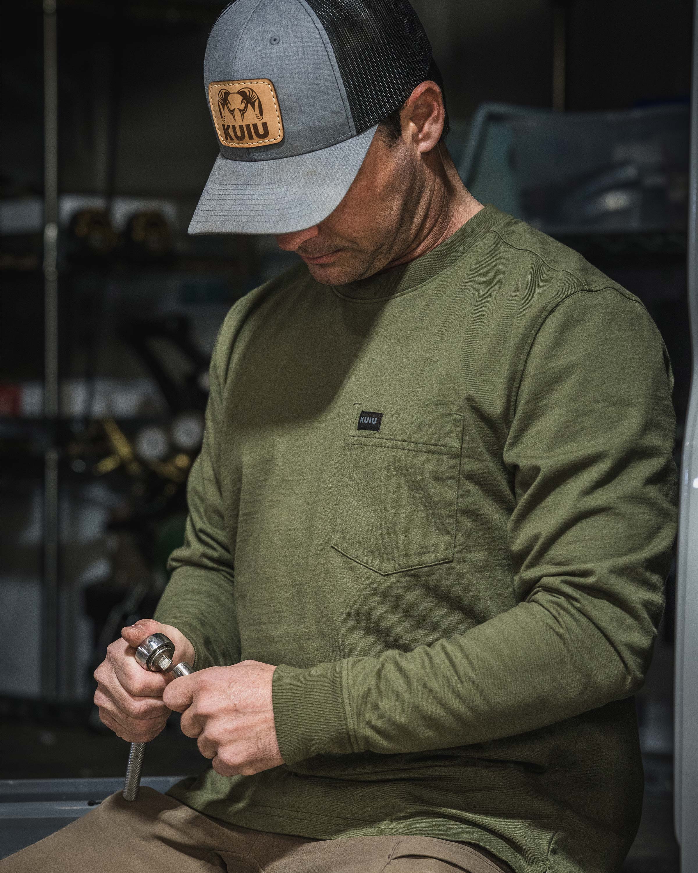 Workgrade LS Pocket Crew | Steel Blue - Image 6