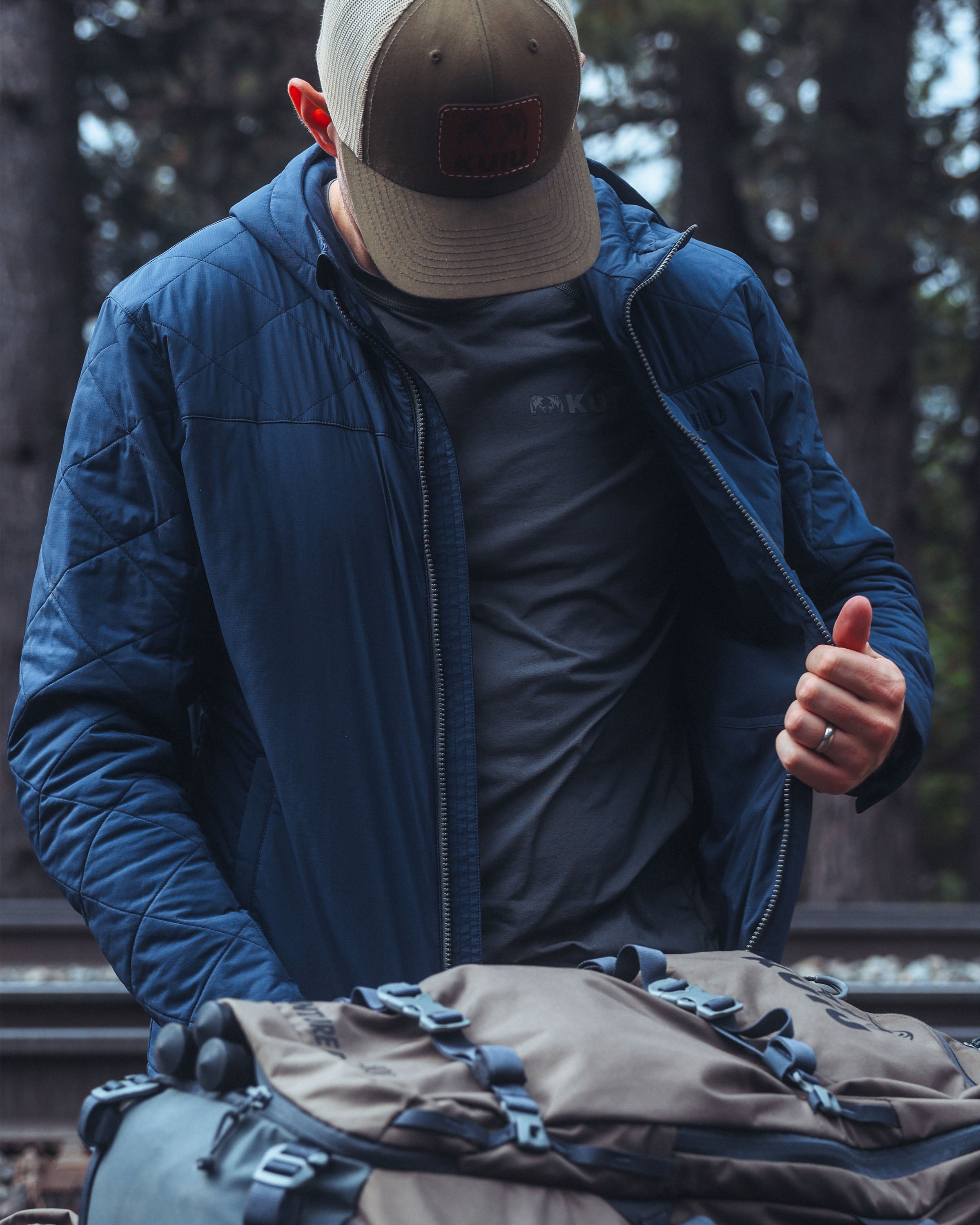 Outlet Granby Hooded Jacket | Steel Blue - Image 5